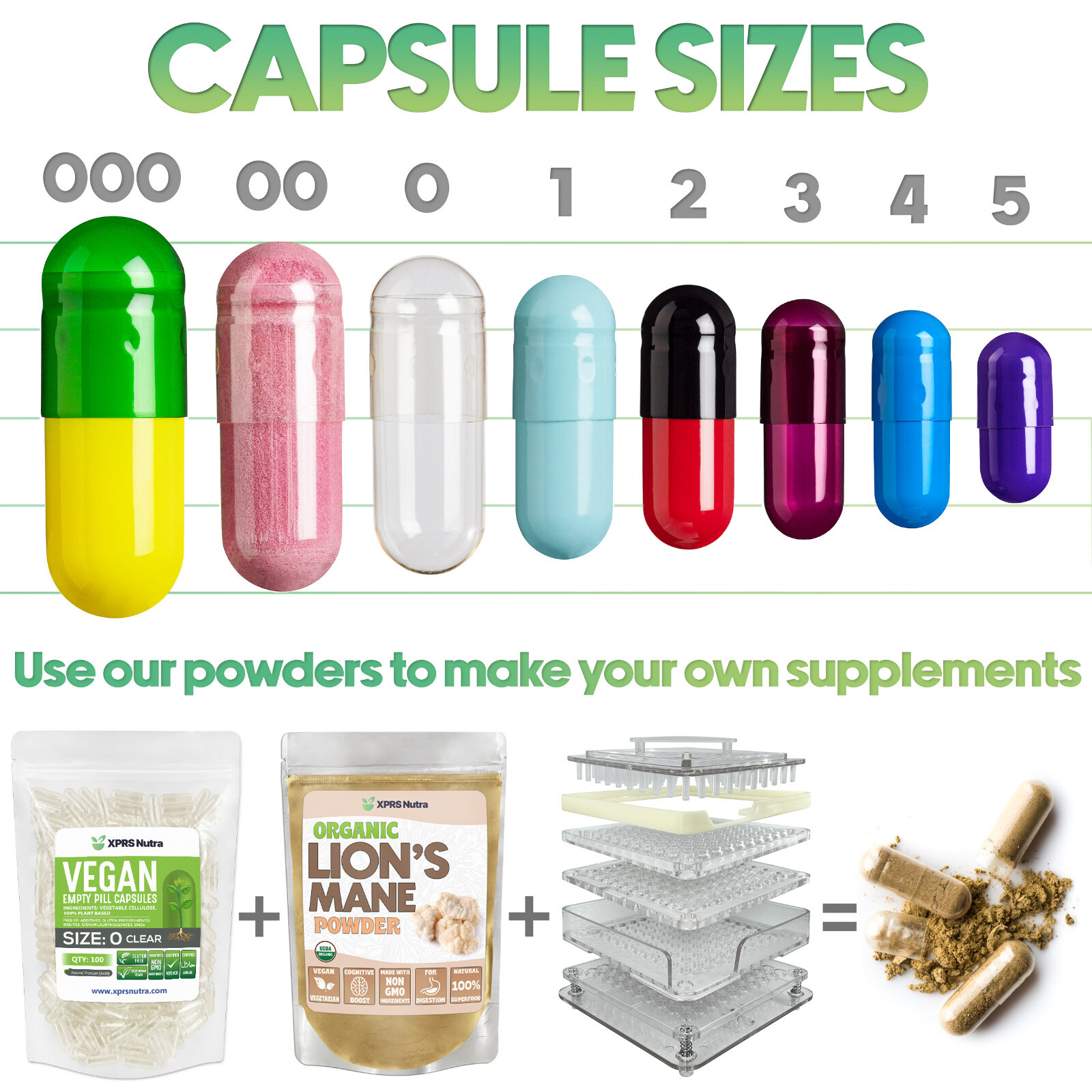 Capsules Express Size 00 Clear Veggie Capsules for Essential Oils Vegetable Pill
