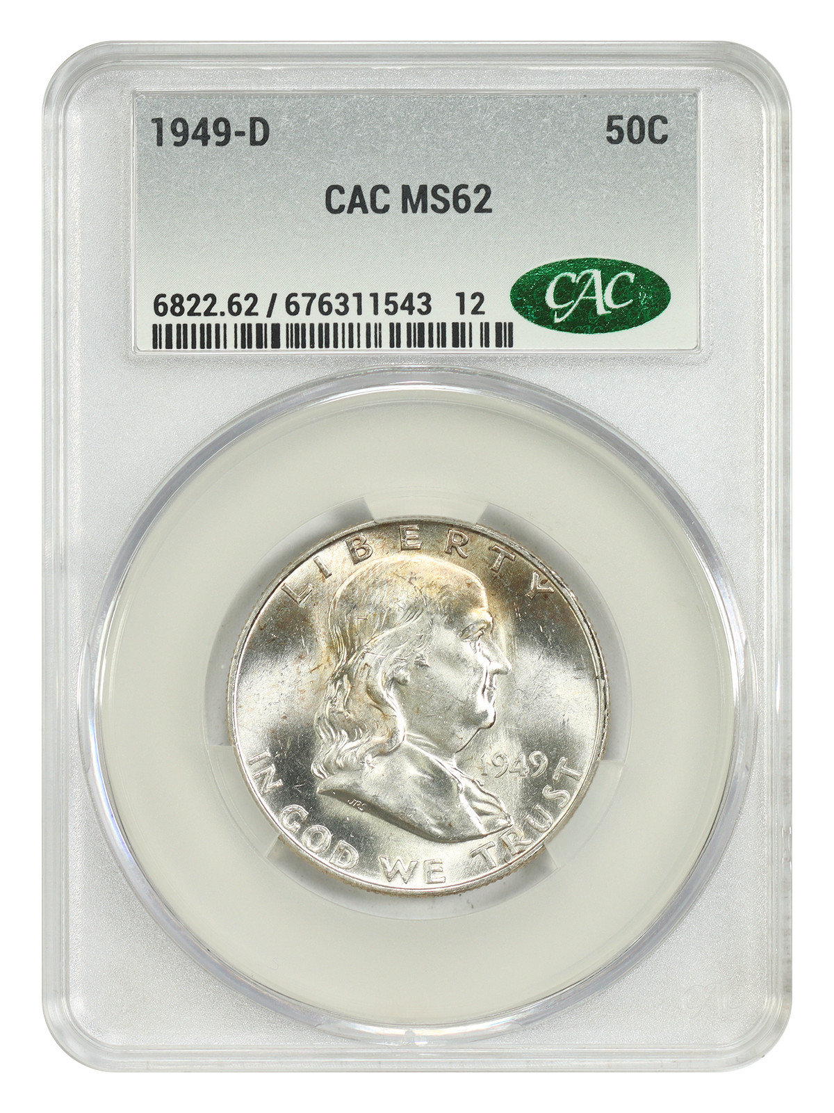 1949-D 50C CACG MS62 - Franklin Half Dollar