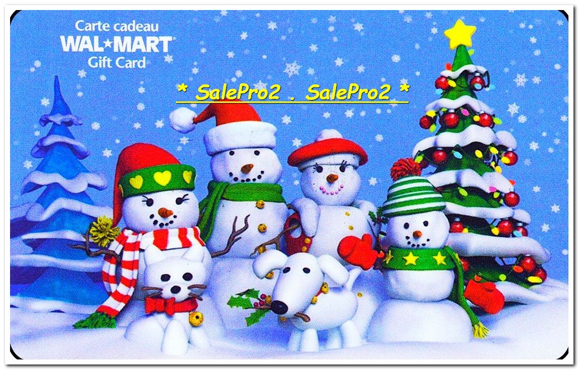 WALMART CHRISTMAS SINGING SNOWMEN FAMILY XMAS DOG DAY RARE COLLECTIBLE GIFT CARD