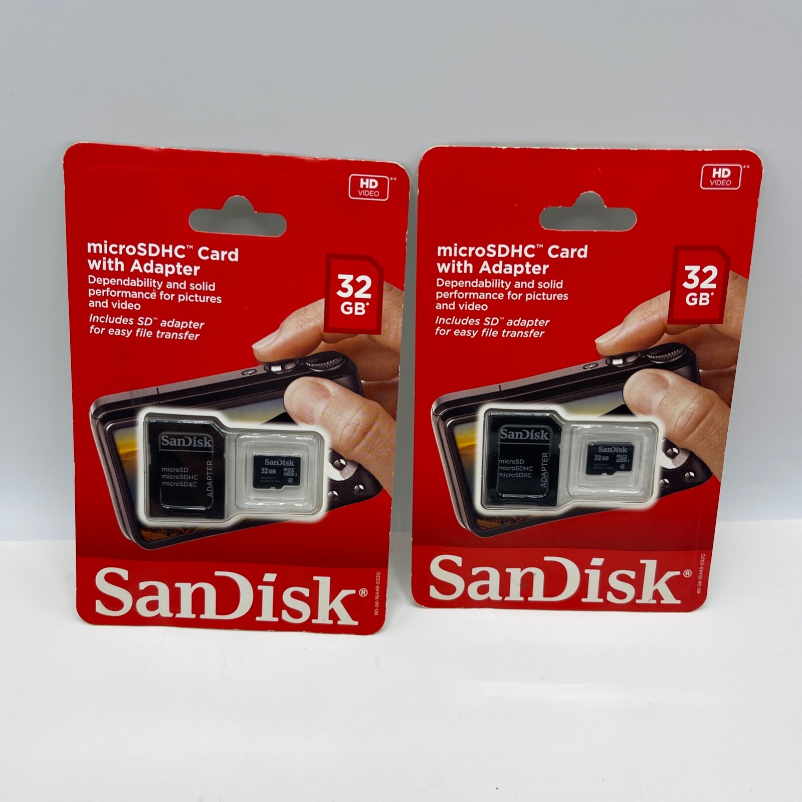 Sandisk 32gb Micro SDHC Card With Adapter Lot Of 2