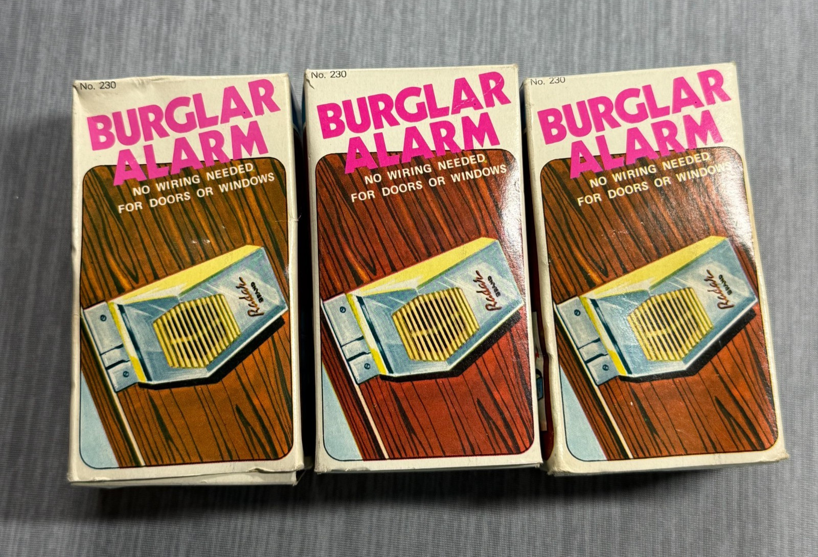 Vintage Battery Operated Doors and Windows Burglar Alarm #230 NIB Lot of 3