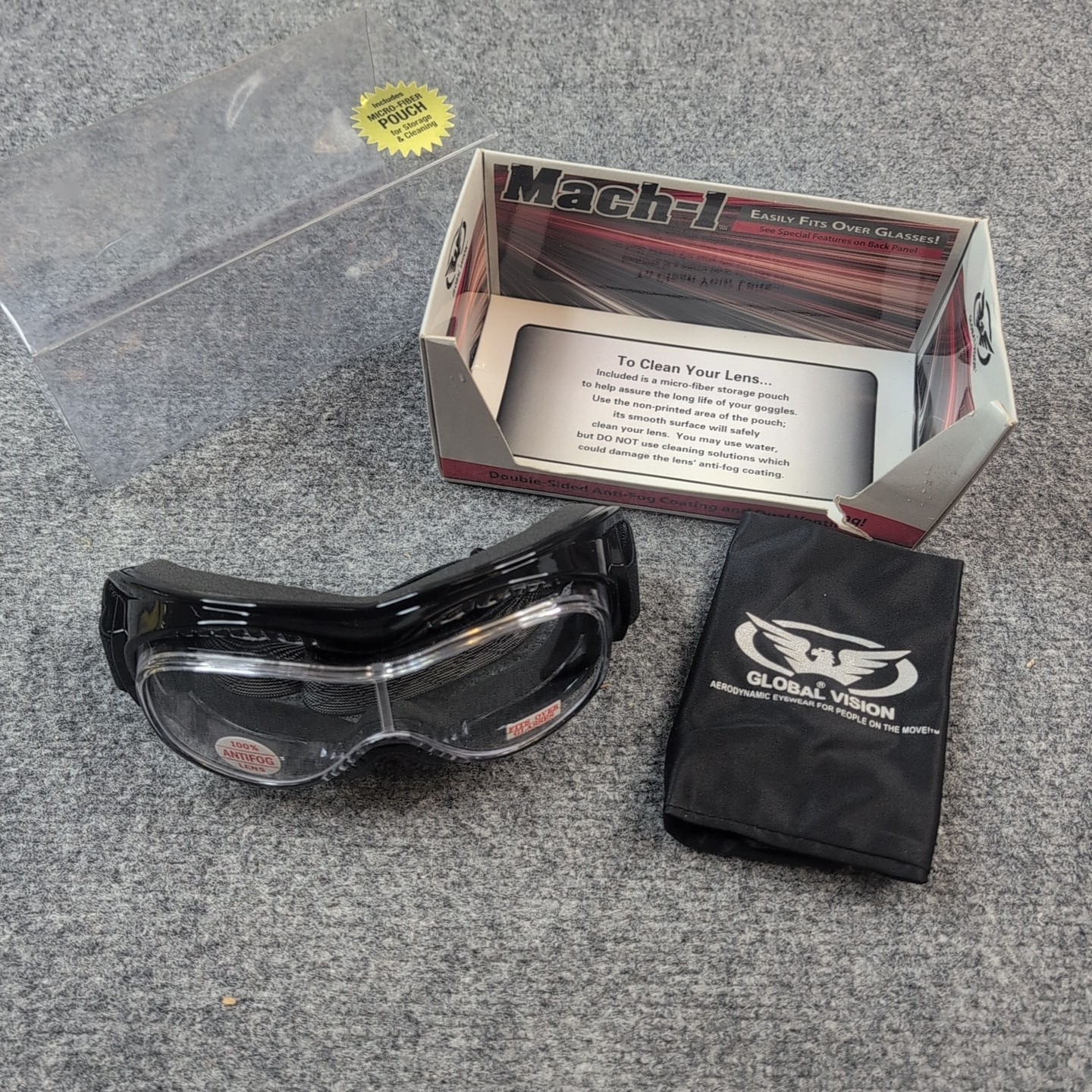 Global Vision Eyewear Mach-1 Anti-Fog Dirt Bike Motorcycle Goggles, Riding