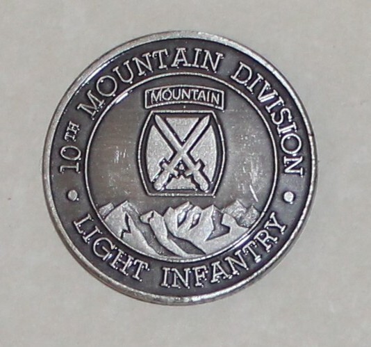 10th Mountain Division 22nd Light Infantry 2nd Battalion Army Challenge Coin