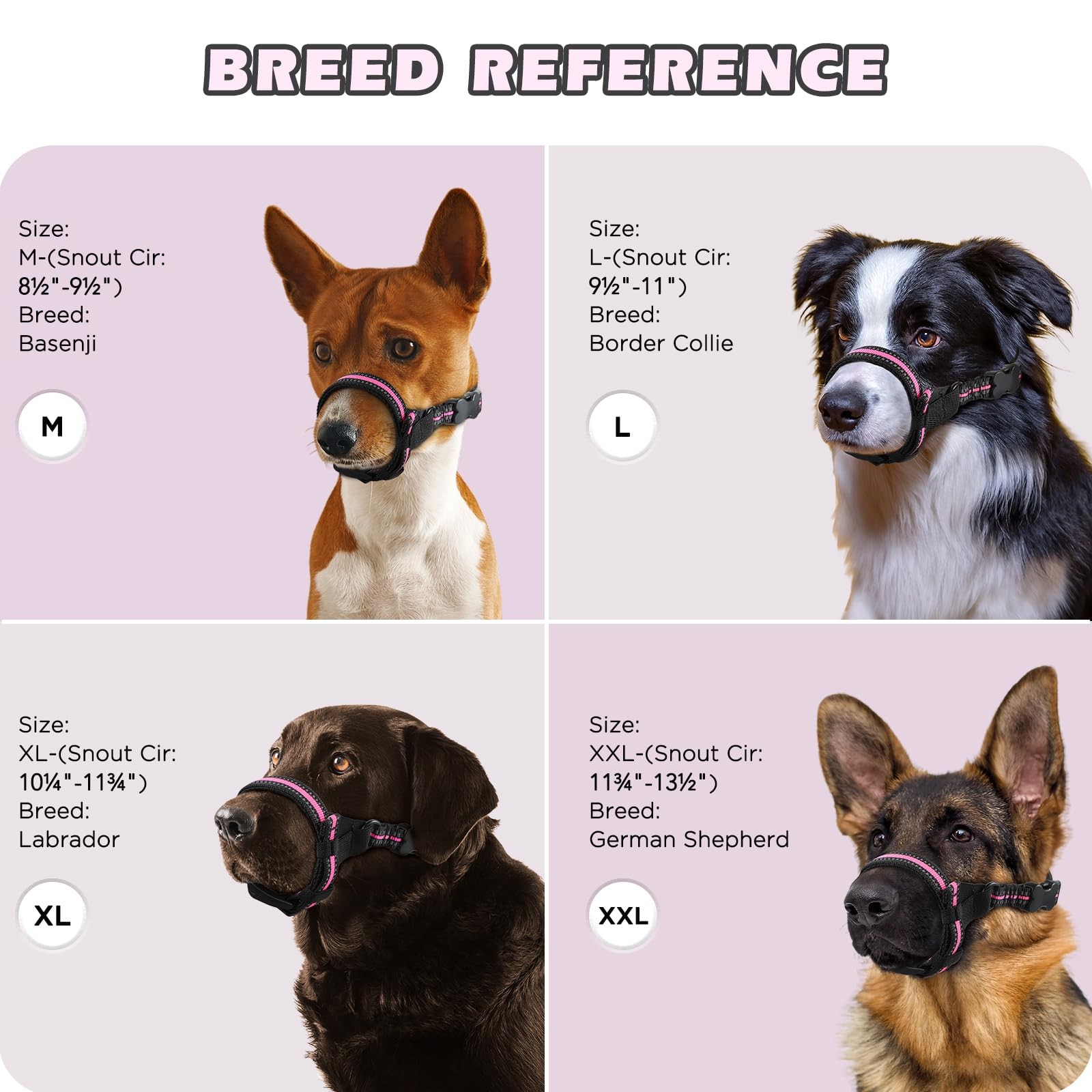 Dog Muzzle,Anti-Bite Adjustable Breathable Soft Muzzle for Small Medium Large...