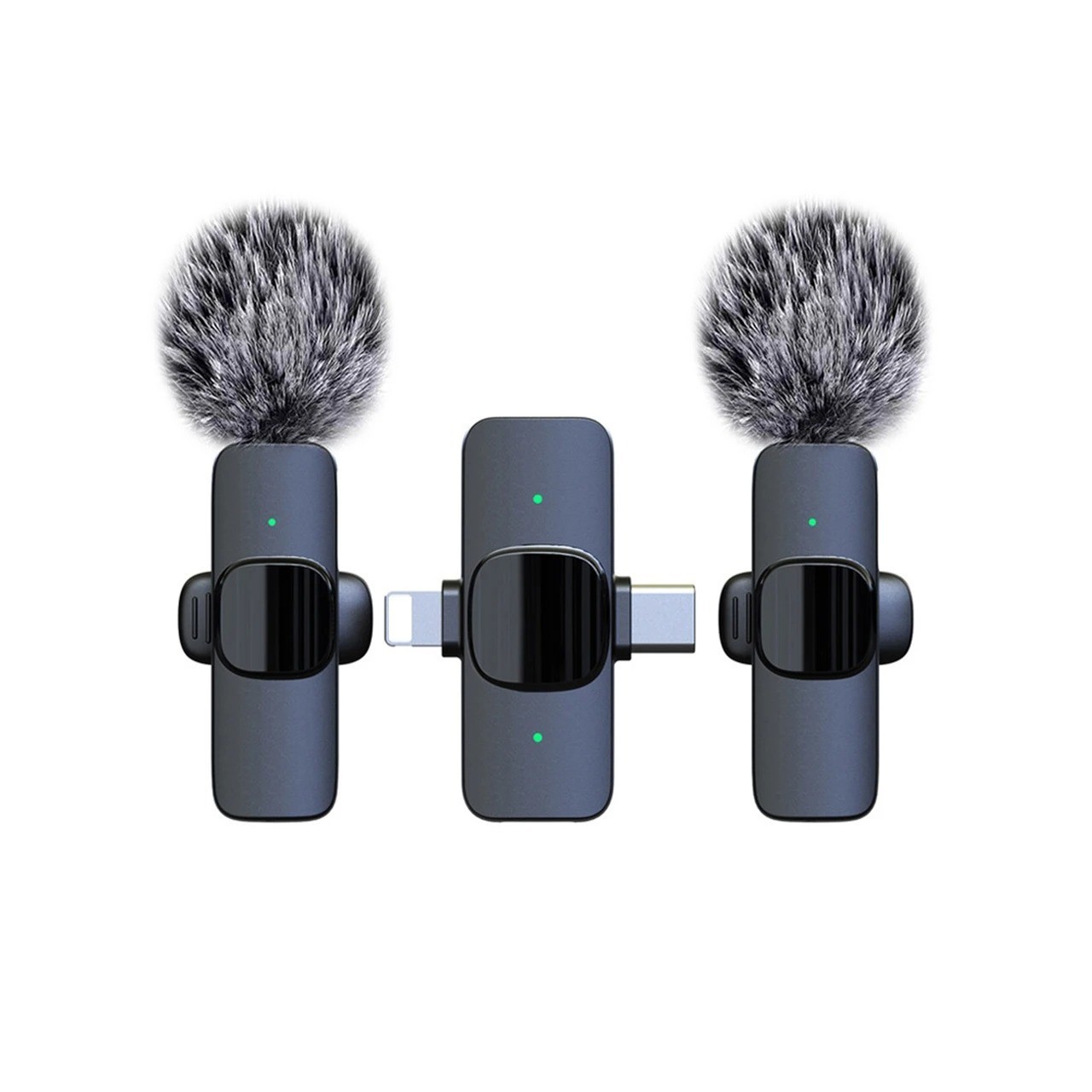 2-in-1 Wireless Lavalier Microphone Noise Canceling Type-C Charging for iPhone