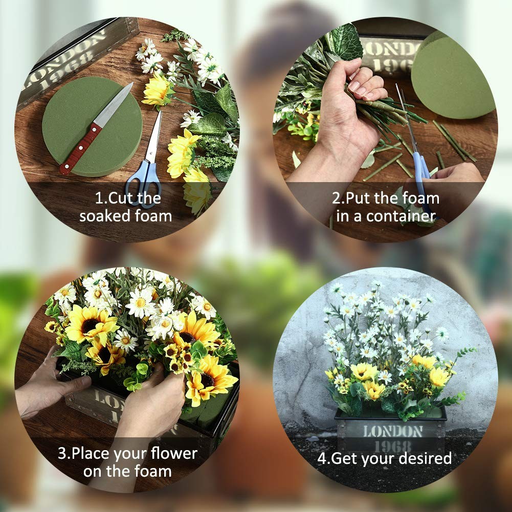 TAOPE 15 PCS Floral Foam, Green Block for Artificial Flowers, 3.15IN,