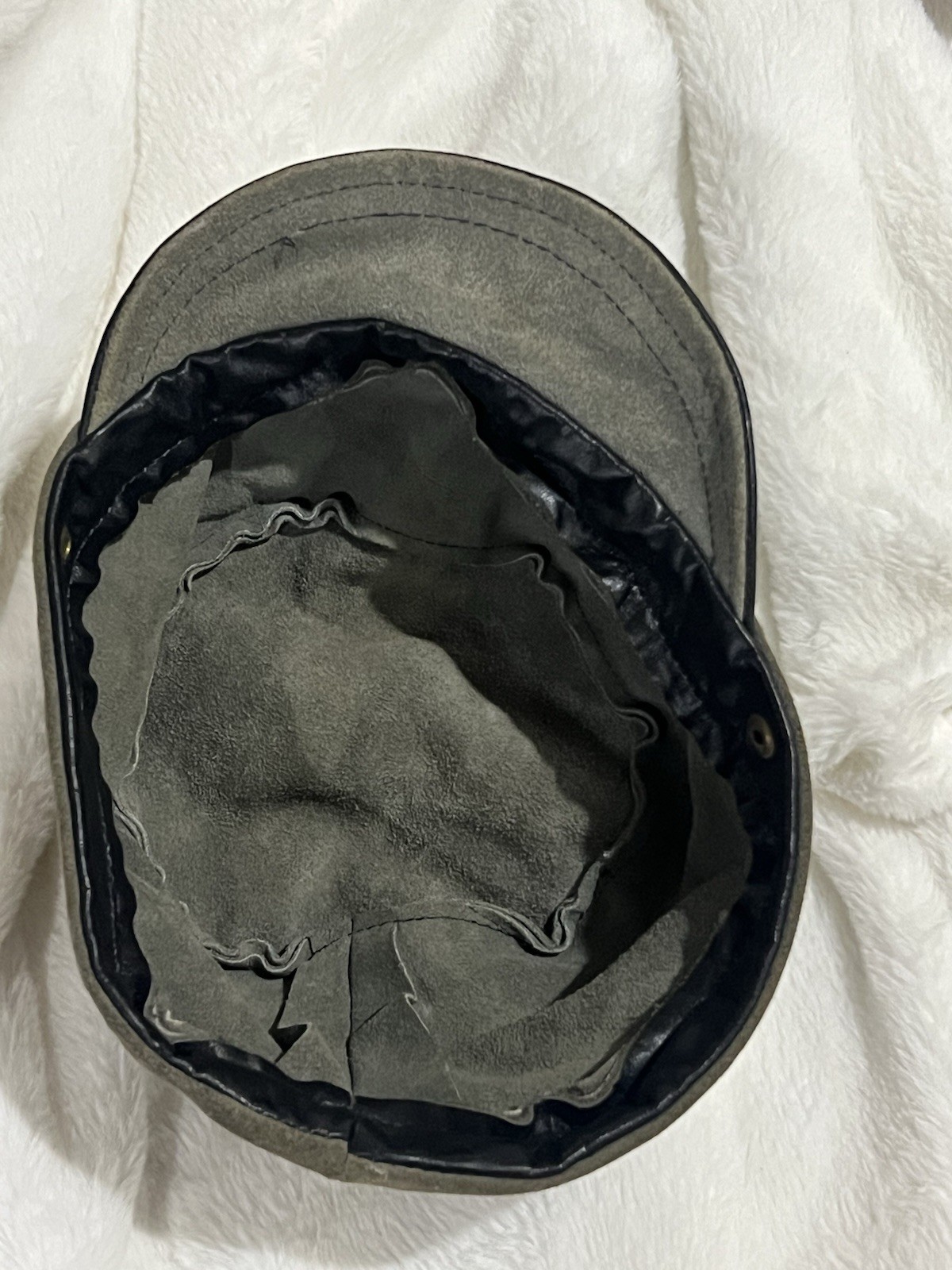 Vintage Reenactment Leather & Suede Cap Hat