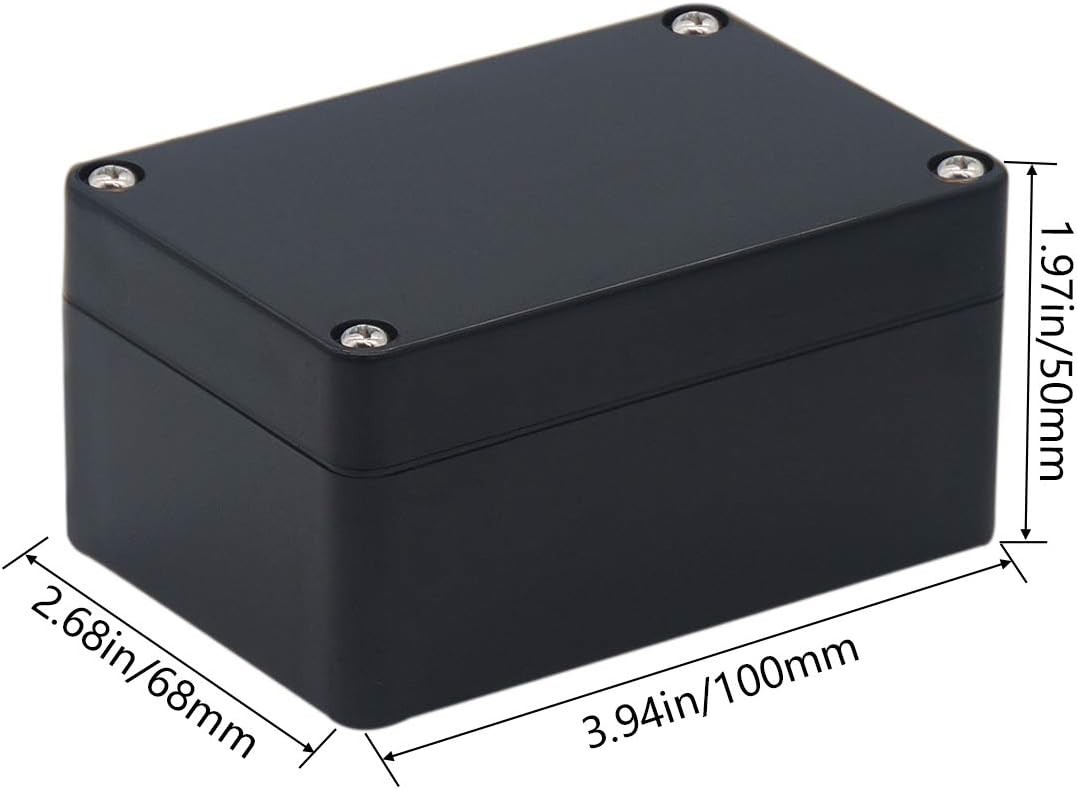 2 Pack Project Box Waterproof Plastic Junction 3.94x2.68x1.97(2Pcs), Black