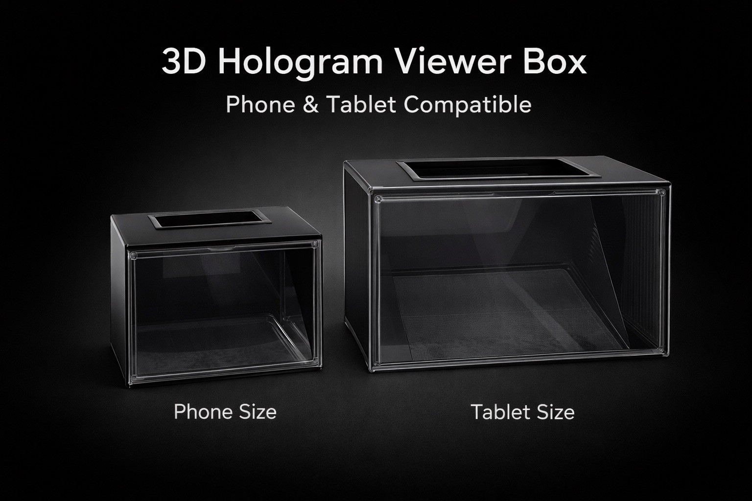3D Hologram Viewing Box Projector – phone Compatible Display Illusion Box