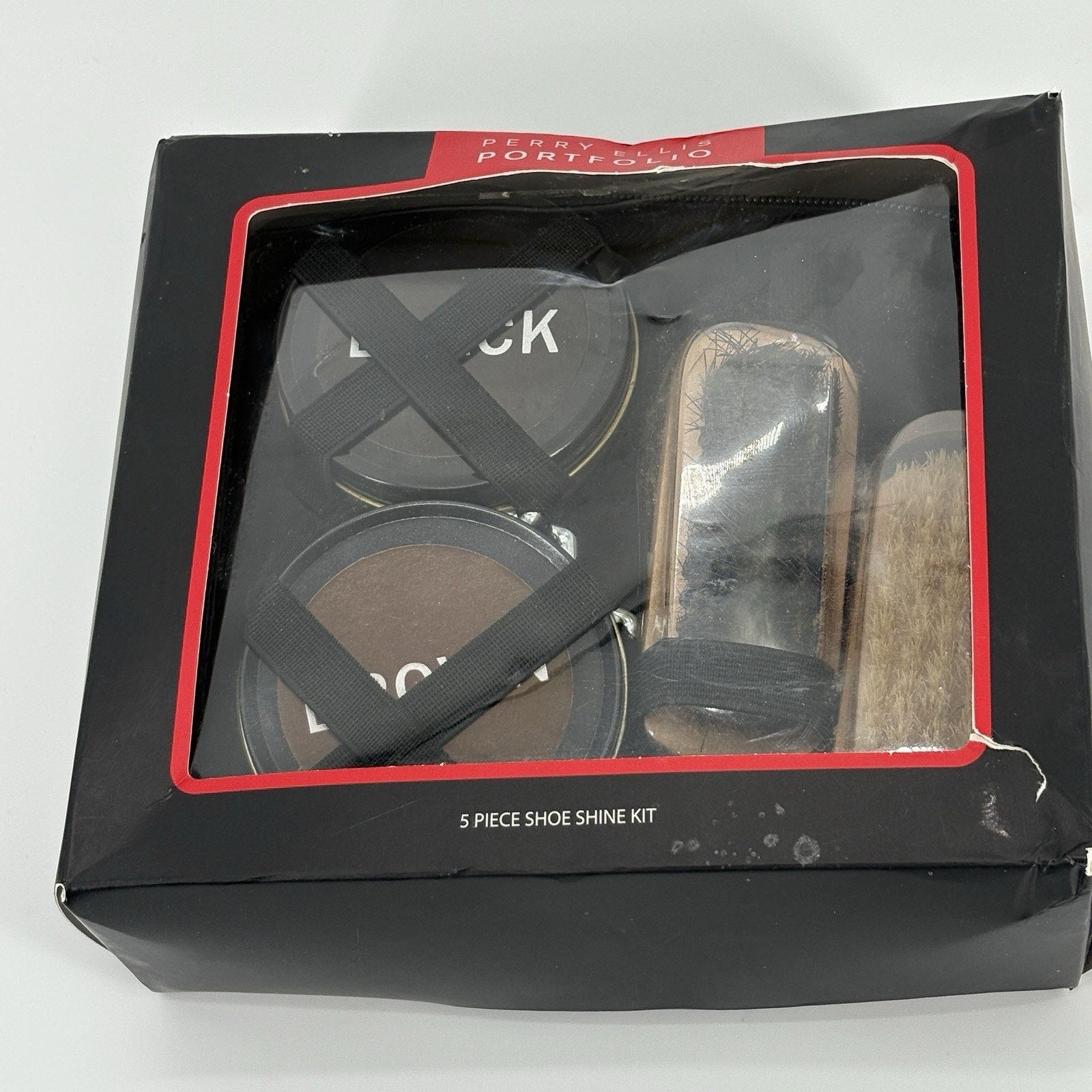 Perry Ellis Shoe Shine Kit Mens Shoe Care 7pc