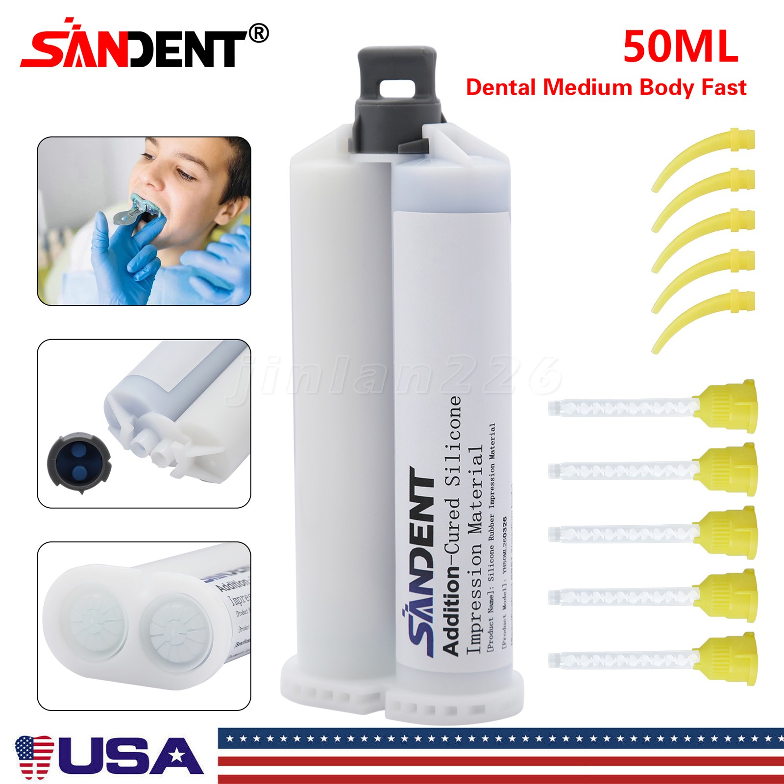 Medium & Fast Set Impression Material 50mL+Tip