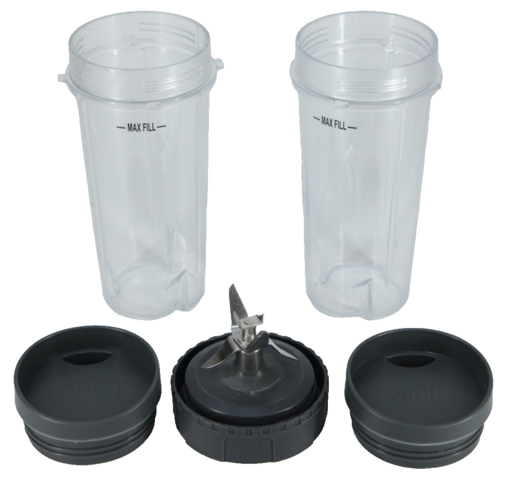 Ninja BL660 Single Serve Cups w/ Blade & Lids Replacement 16oz Set OEM
