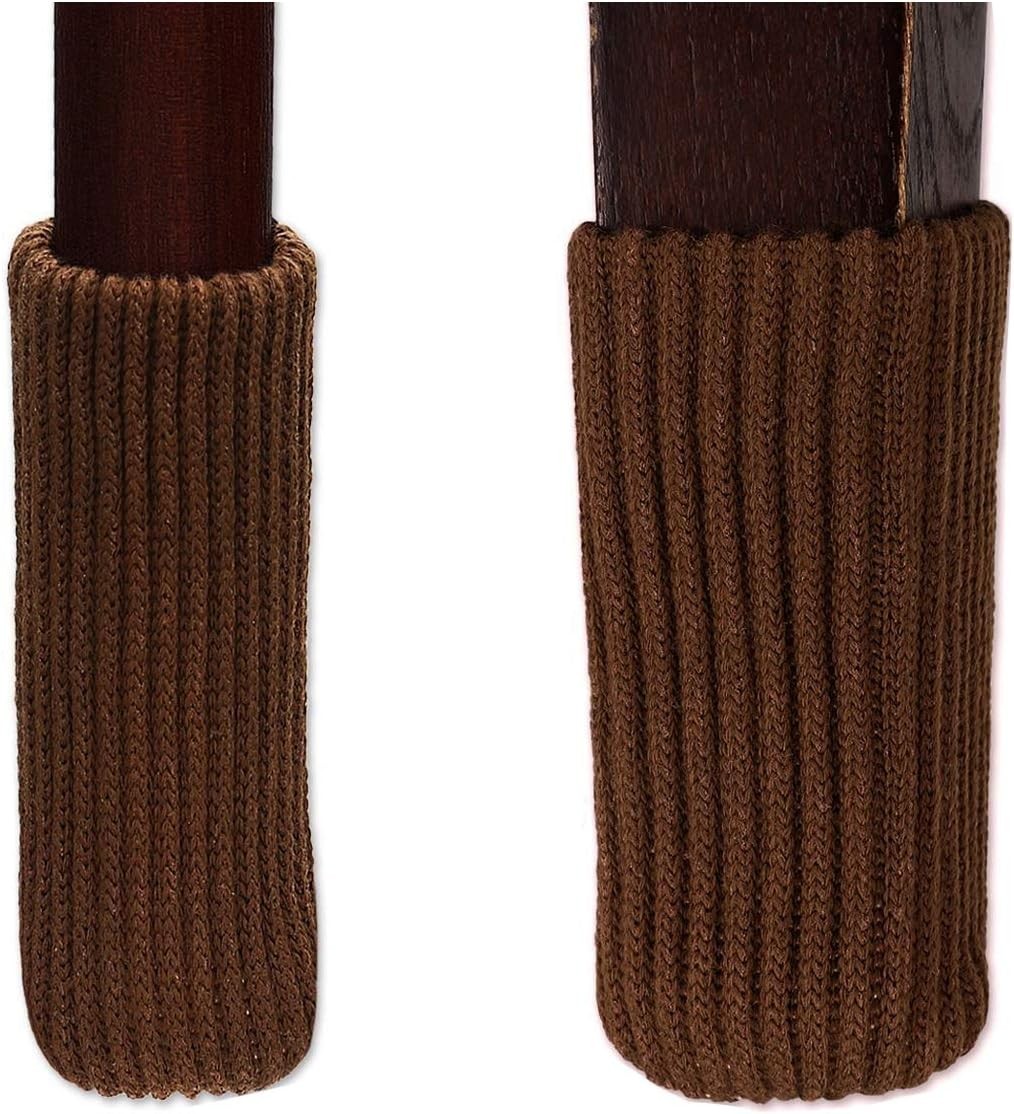 TEKEFT 20 pcs Knitting Wool Furniture Socks Chair Leg Brown