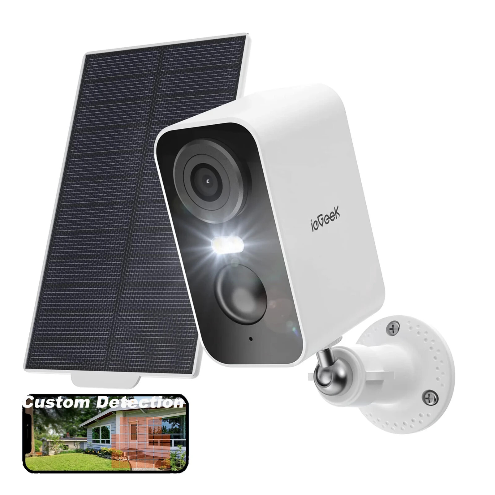 ieGeek Outdoor 2K Solar Security Camera 3MP Wireless Battery Powered CCTV System