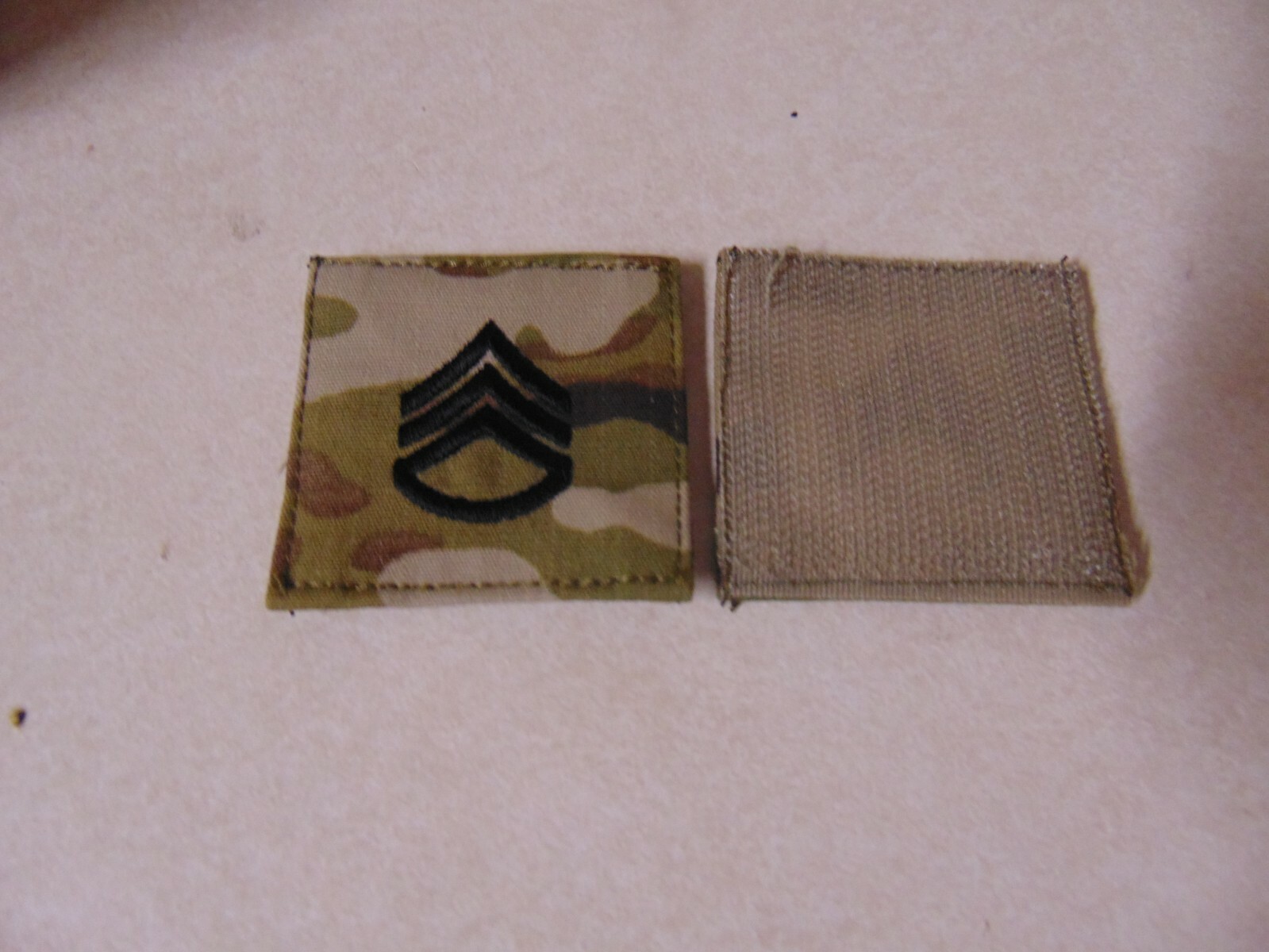 MILITARY PATCH US ARMY RANK HOOK & LOOP BACK MULTICAM COMBAT OCP STAFF SERGEANT