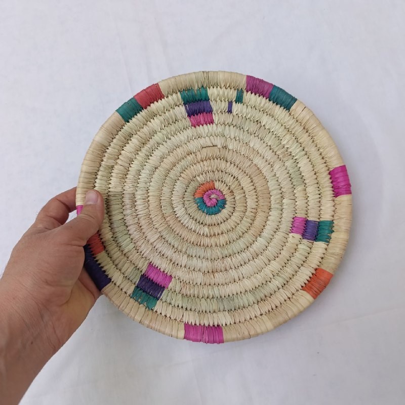 Handmade Algerian Palm Leaf Basket – Woven Boho Wall Decor