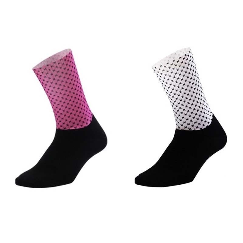 2Pairs Cycling Socks Riding Bicycle Bike Sports Ankle Socks XC MTB White Purple