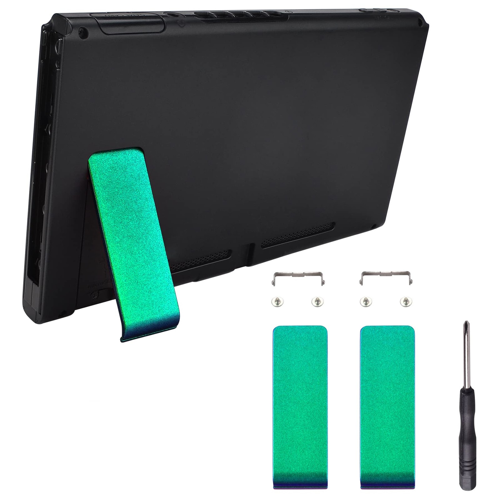 eXtremeRate 2 Set of Chameleon Green Purple Replacement Kickstand for Nintend...