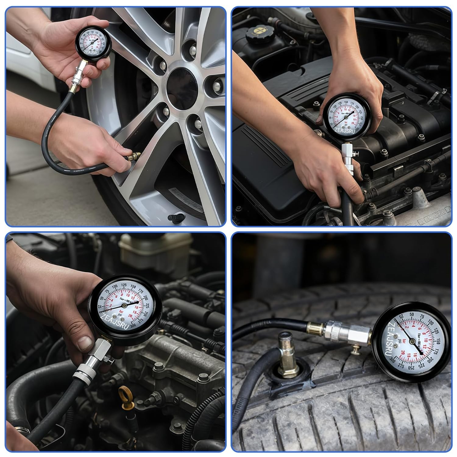 Compression Tester with Spark Plug Tester, Automotive Engine Compression Tester