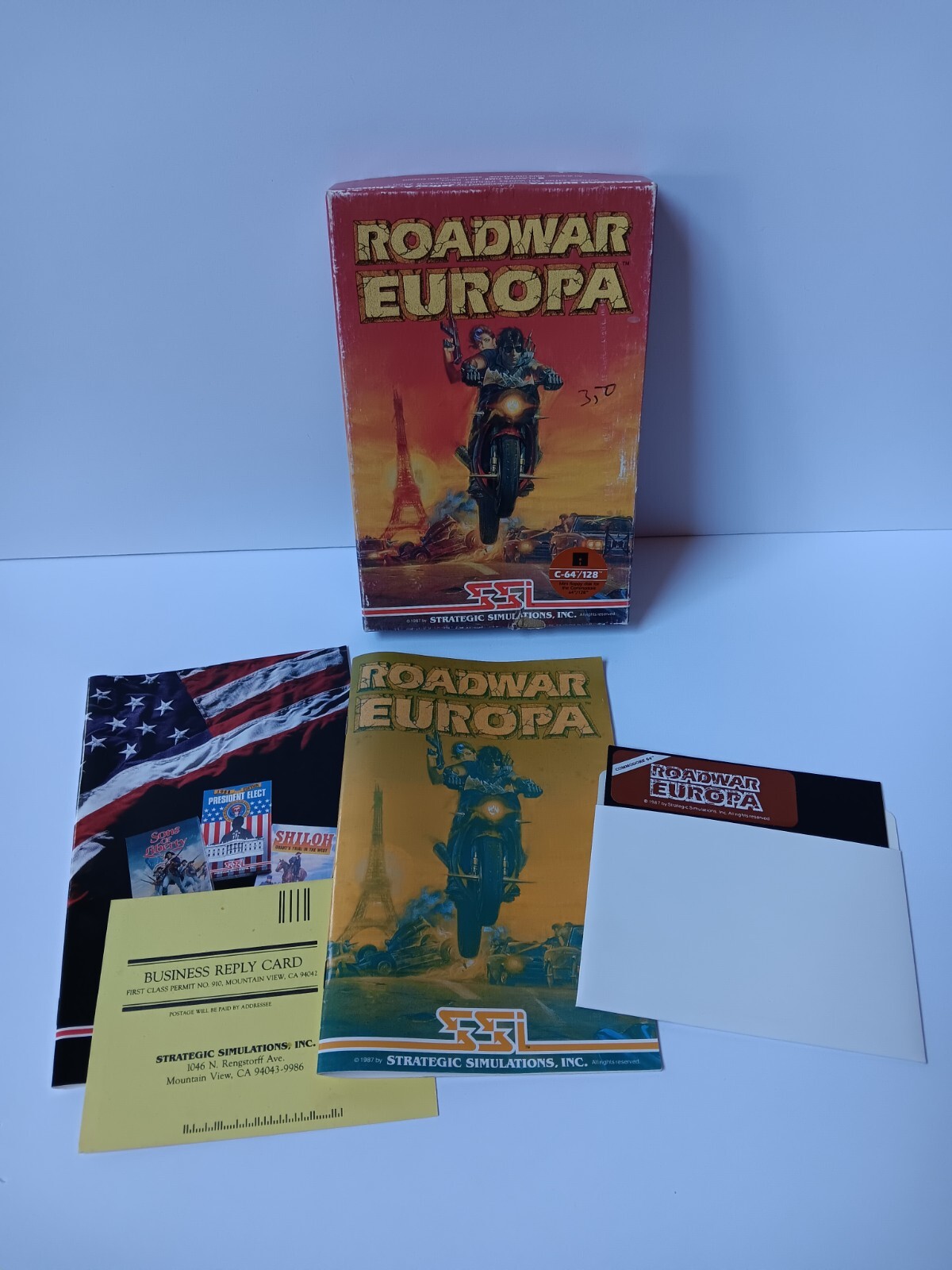 Commodore 64/128 Roadwar Europa Computer Game Software Tested/Works