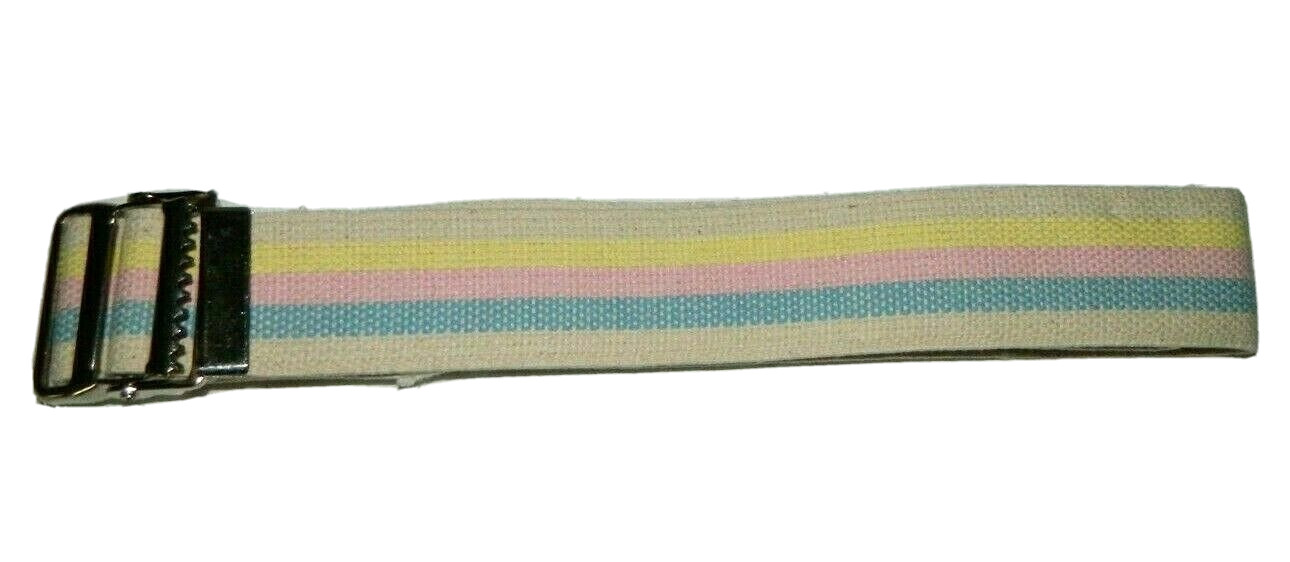 NEW Medline Transfer Gait Belt 2"x 54" Natural w/ Blue, Pink, & Yellow Stripes