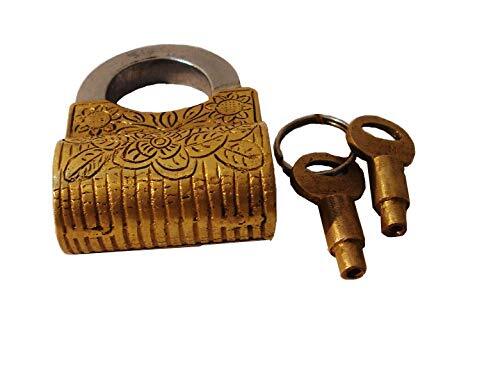 Handmade Working Functional Brass Handcuff Vintage Finish Padlock with Keys (H1)