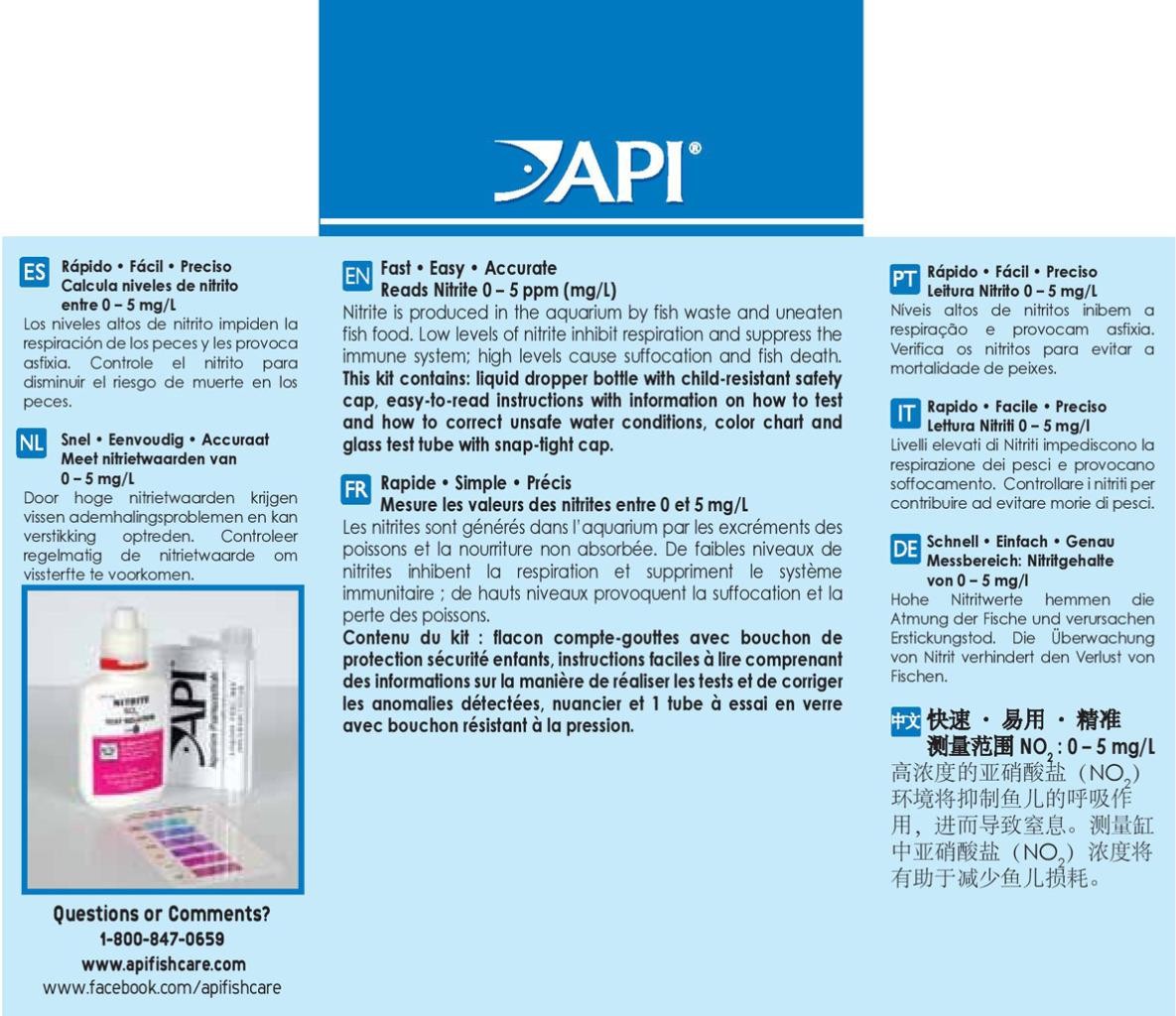 API Nitrite Level Test Kit Freshwater/Saltwater 180 tests complete kit