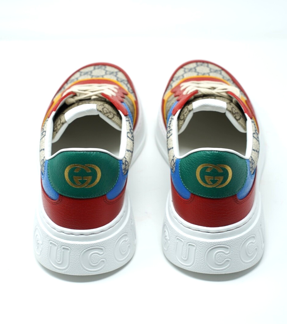 Gucci Mens Sneakers Shoes GG Trainers Red White Beige 726828 UK 13 US 13.5 909E