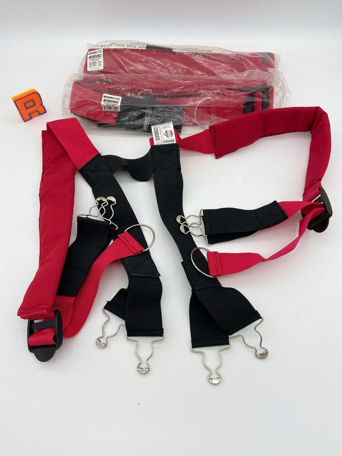 Arsenal GB5092 Suspenders w/ Quick Adj., 48", Red, *Lot of (3) Suspenders* (No B