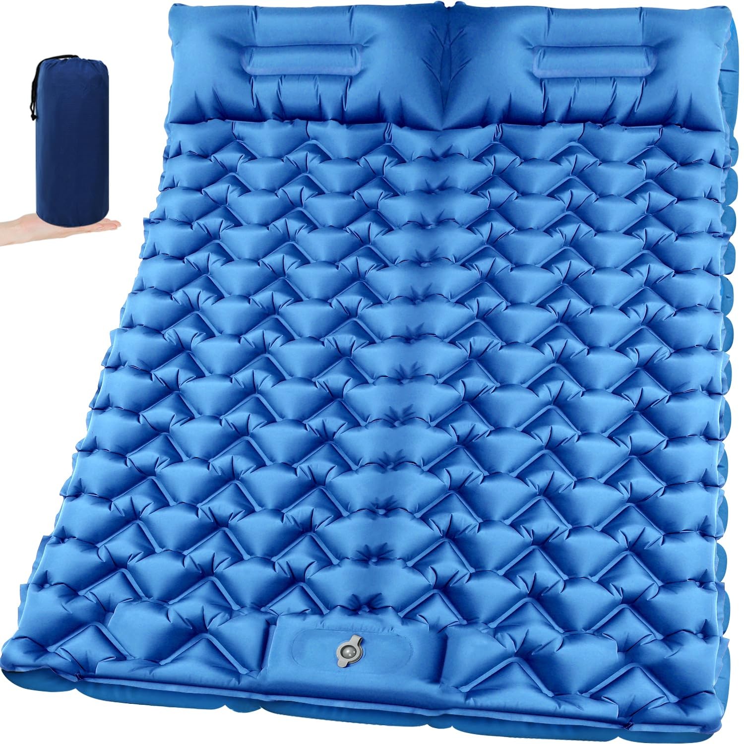 Sleeping Pad for Camping 2 Person, Double Camping Pad with Built-in Foot Pump...