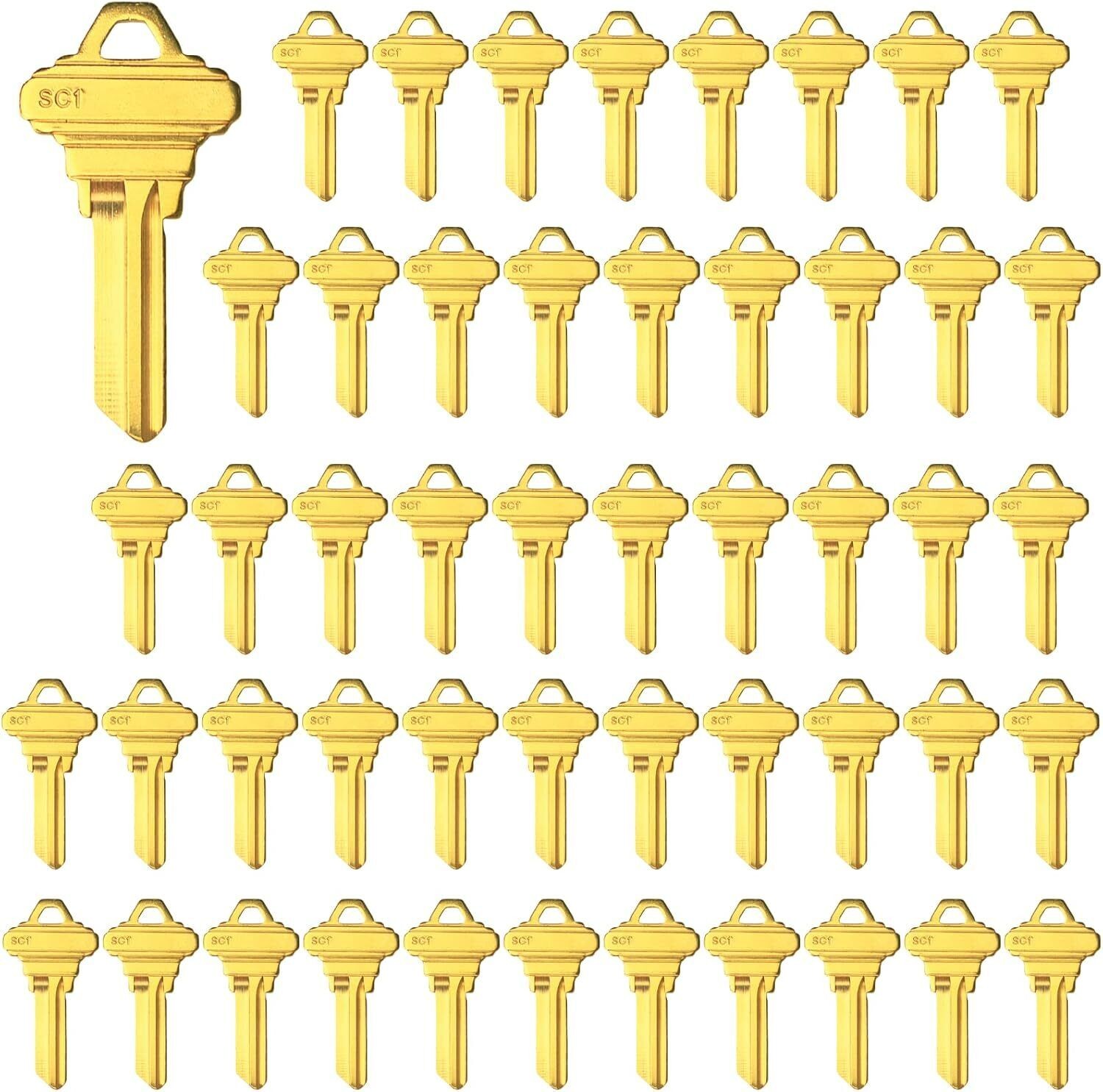 NEW 50PCS SC1 Key Blanks Uncut Blank Keys Copper Structures Blank Keys 5Pin .