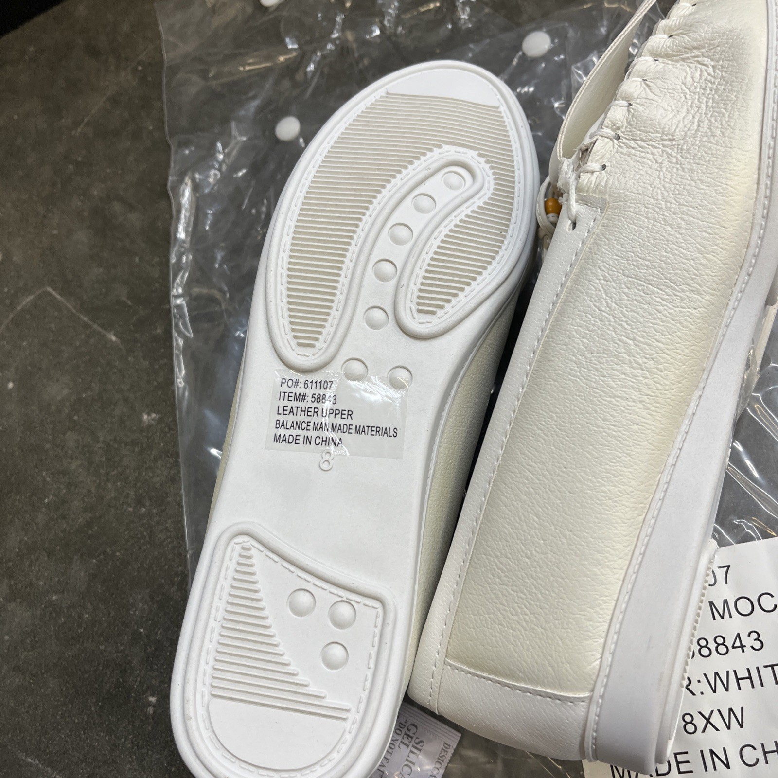 White Beaded Leather Moccasins