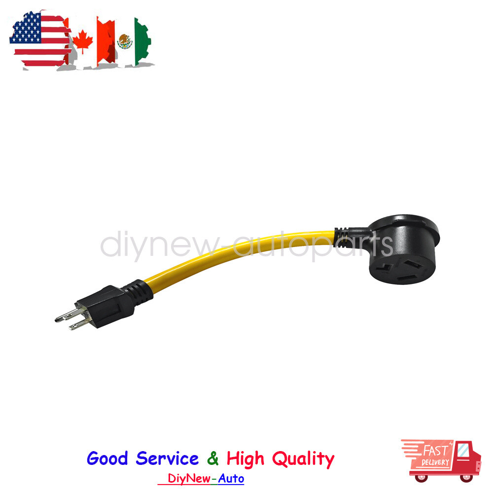 15 Amp 3 Prong 5-15P to 10-30R Receptacle Dryer Welder Power Cord Adapter 10AWG
