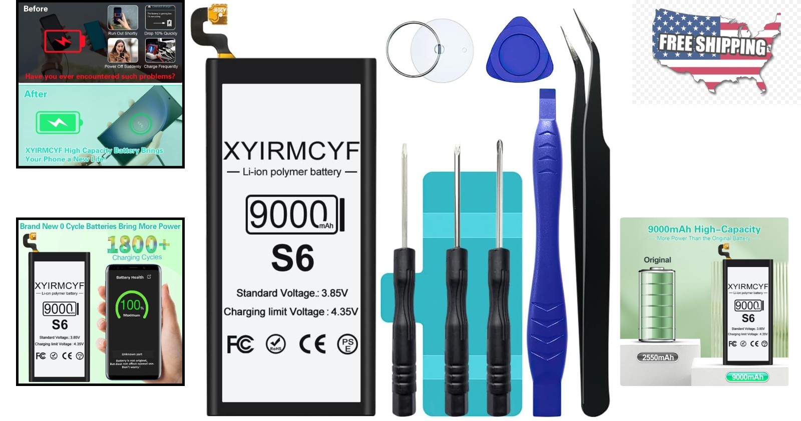 Upgrade Your Galaxy S6 with 9000mAh Battery - Safe, Certified, Long-lasting