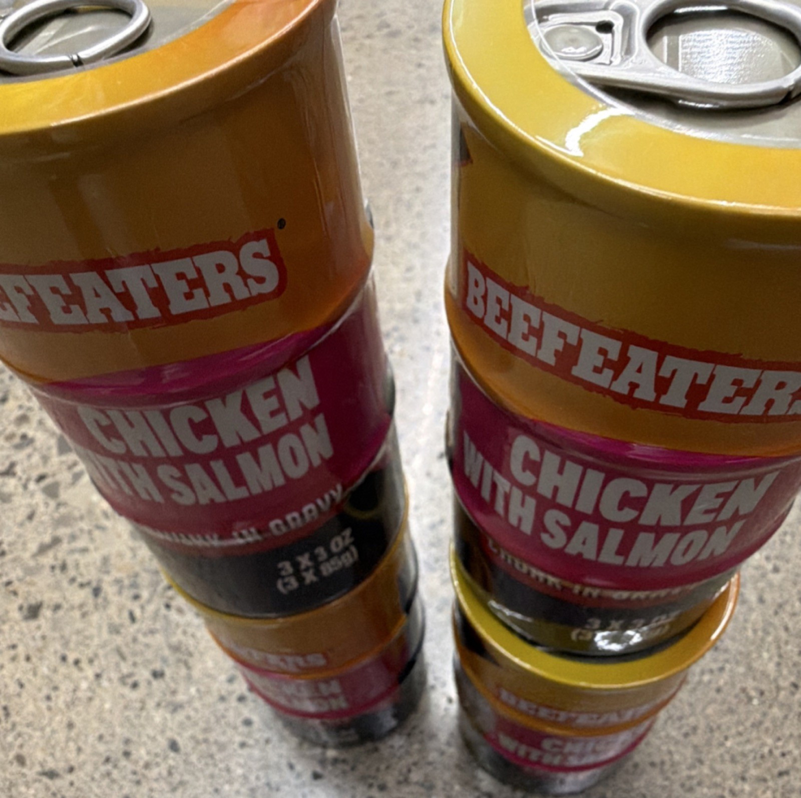 Beefeaters Chicken with Salmon Chunk in Gravy 3 x 3 oz Canned Meat