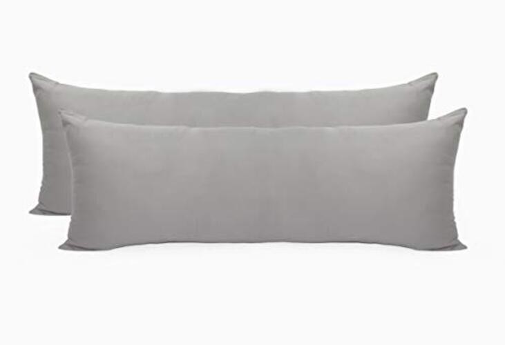 Set of 2 Pillow Protectors - 220 Thread Count Pure 2 Pack - 21x54 Inches Grey