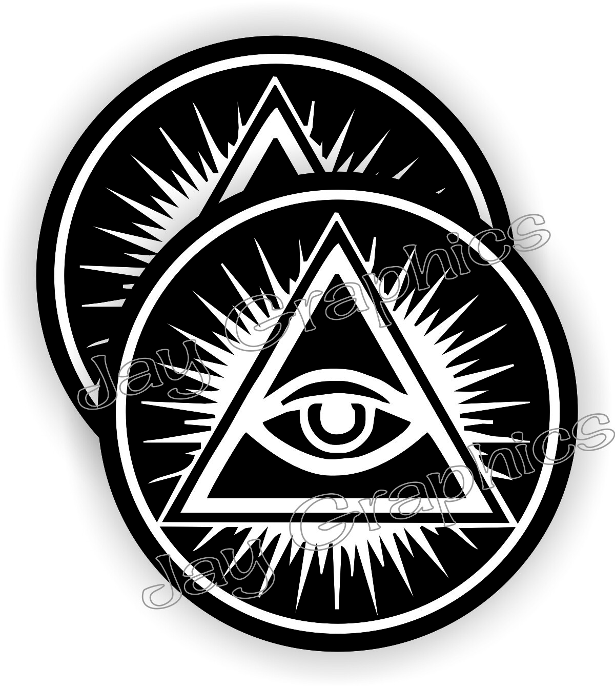 Pair - Eye of Providence Hard Hat Stickers | All Seeing Helmet Decals | God USA
