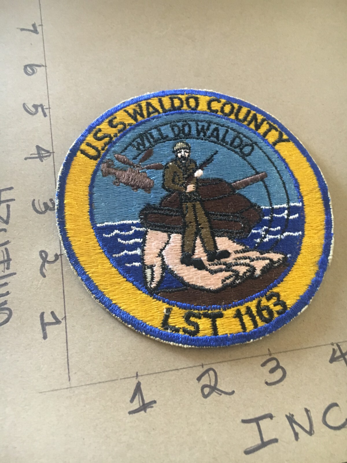 vintage US NAVY USS Waldo County (LST 1163) Patch 5/1/25