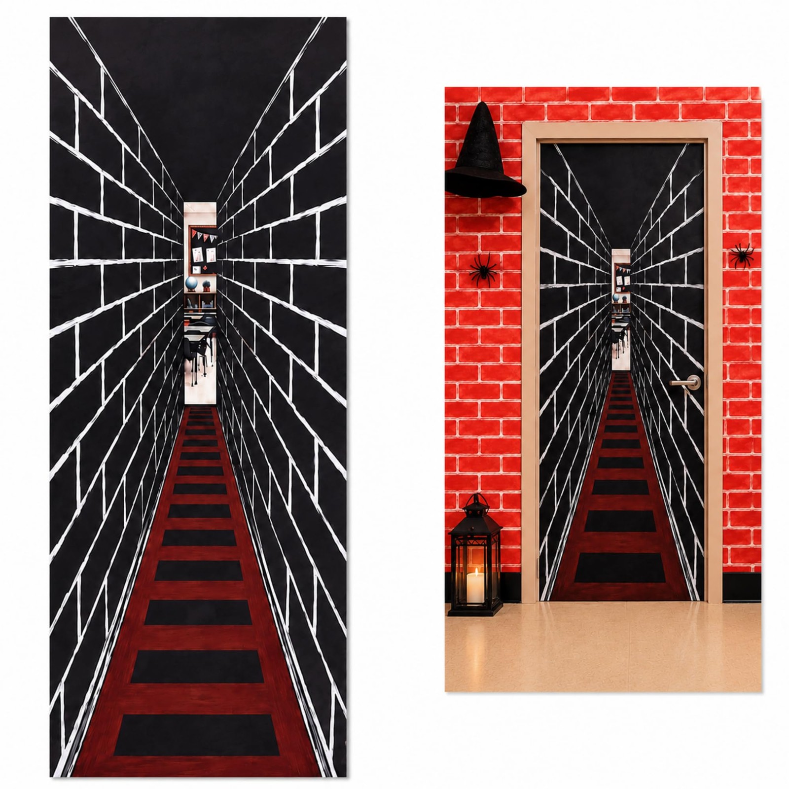 Irenare Magical Wizard Door Banner 3D Haunted Hallway Halloween Mainly Black