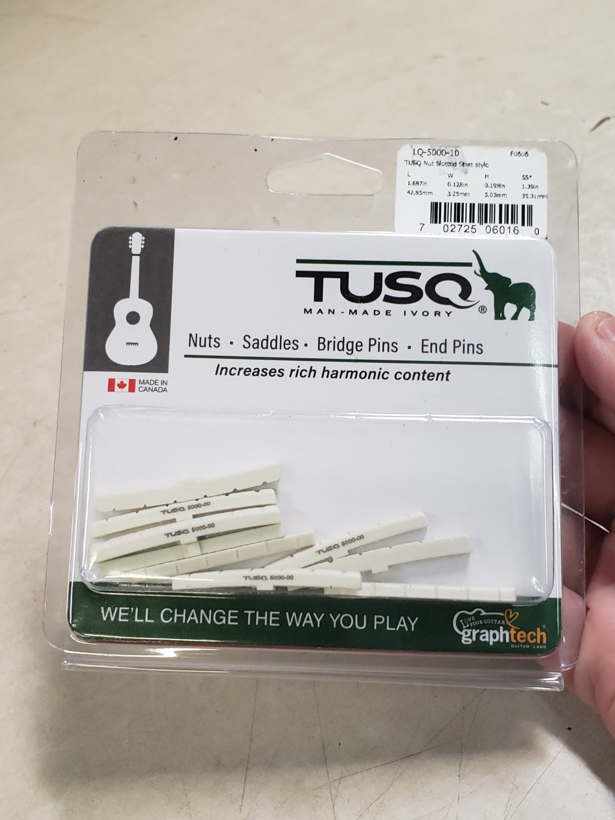 Lot of 10 - GraphTech LQ-5000-00 Nut Slotted Strat Style Tusq