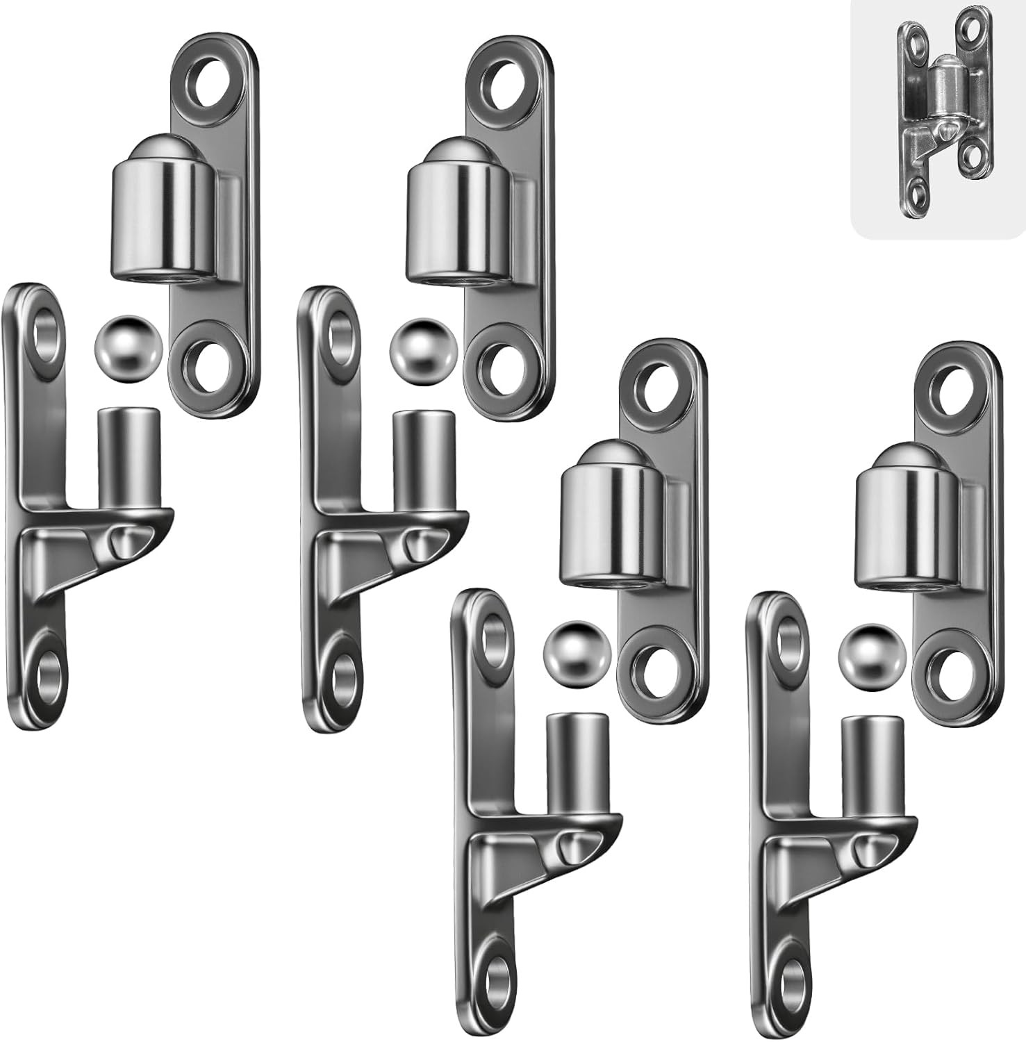 Heavy Duty 304 Stainless Steel Gate Hinges - 600LB Capacity, 4 Pack