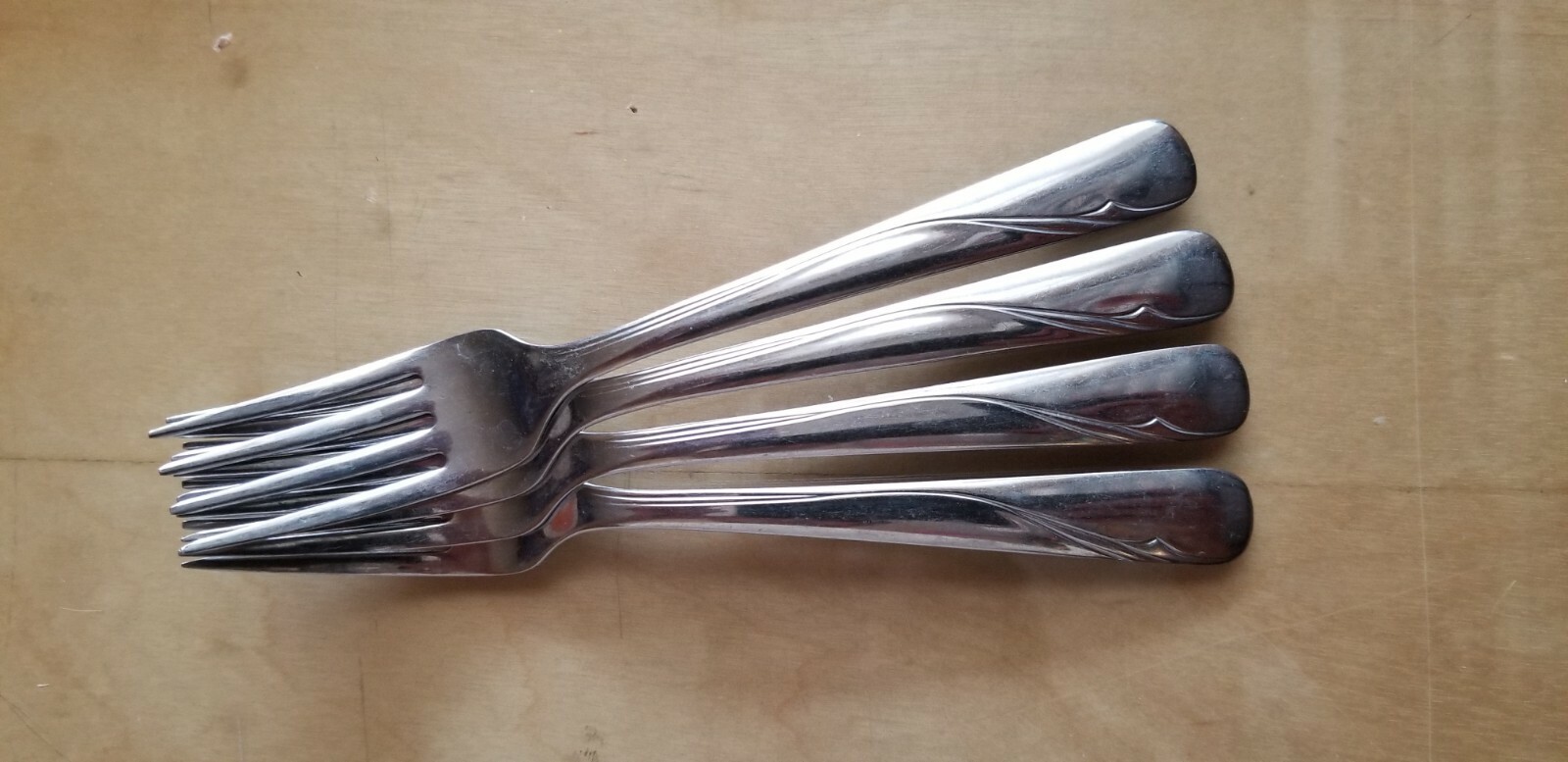 4 ANTIQUE Vintage Collectible FORKS 5.75",ONEIDA STAINLESS-USA
