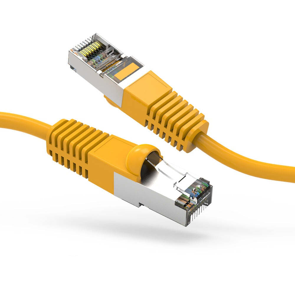 0.5Ft CAT5E Shielded (FTP) Ethernet Network Booted Cable Yellow