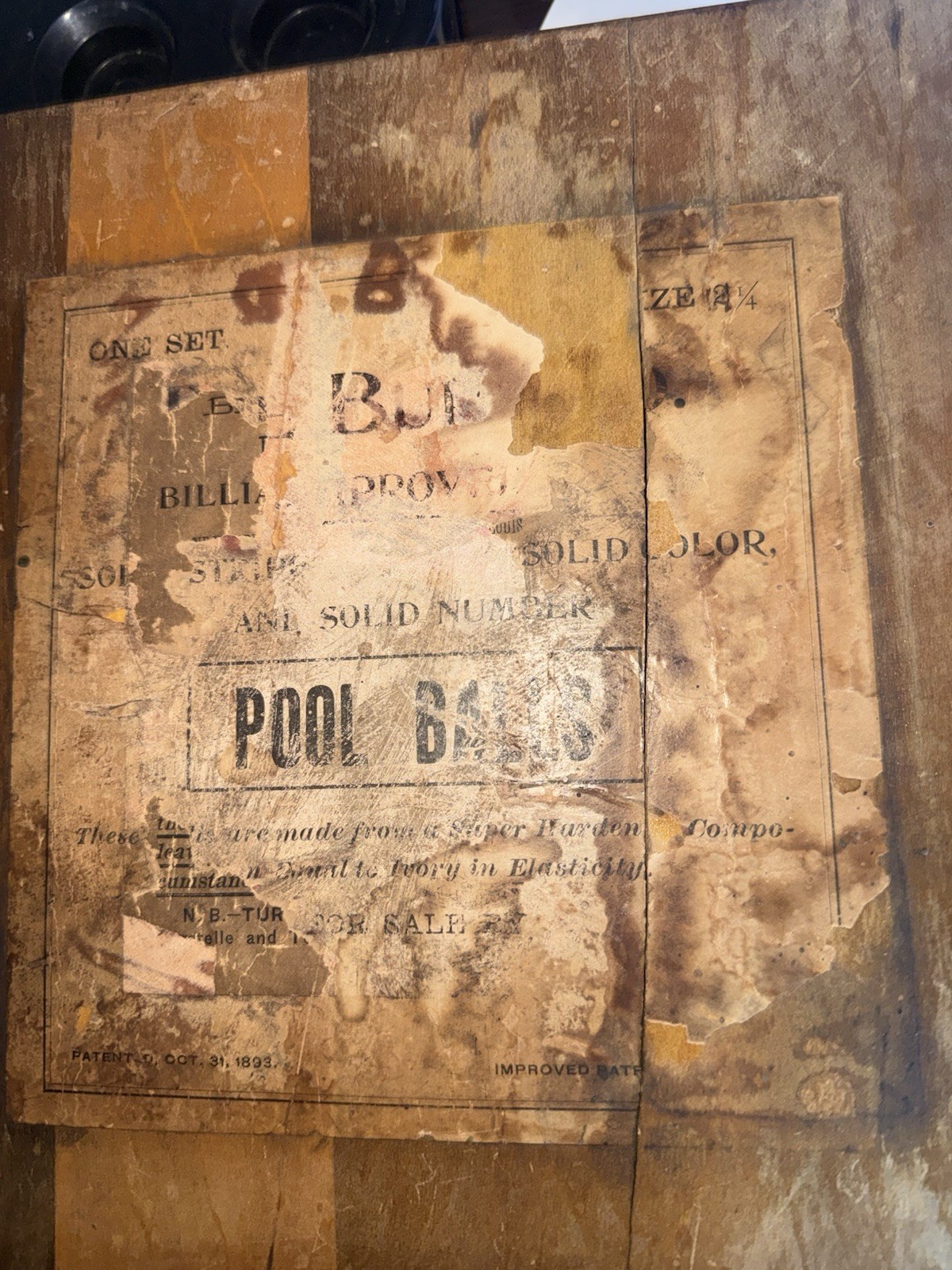 Antique Billiard Box And Balls