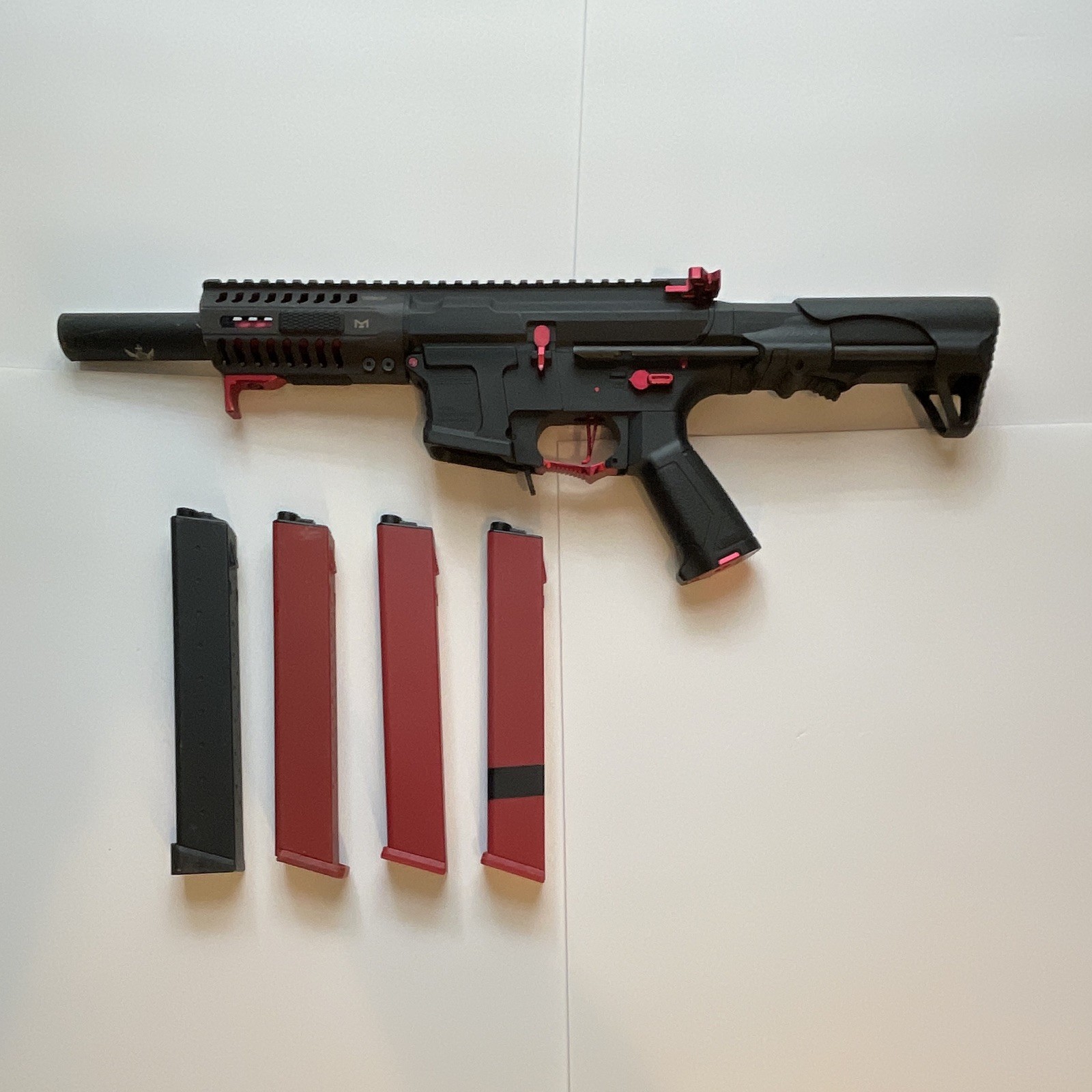G&G ARP9/tested Working/anodized Red/with 4 Magazines/no Battery Or Charger