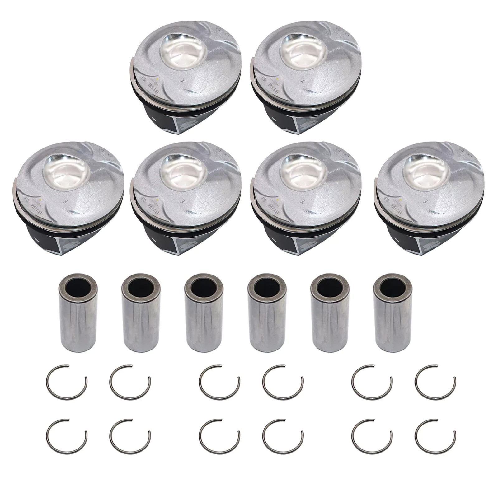 6PCS Supercharged Piston Set Kit Accessories For Jaguar Land Rover 3.0L V6