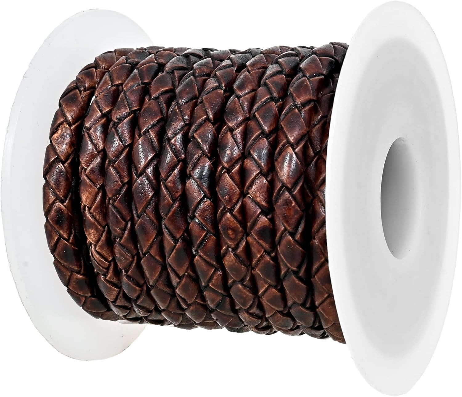 GENIQUE Real/Genuine round Braided Leather Cord String Rope Folded, Leather Rope