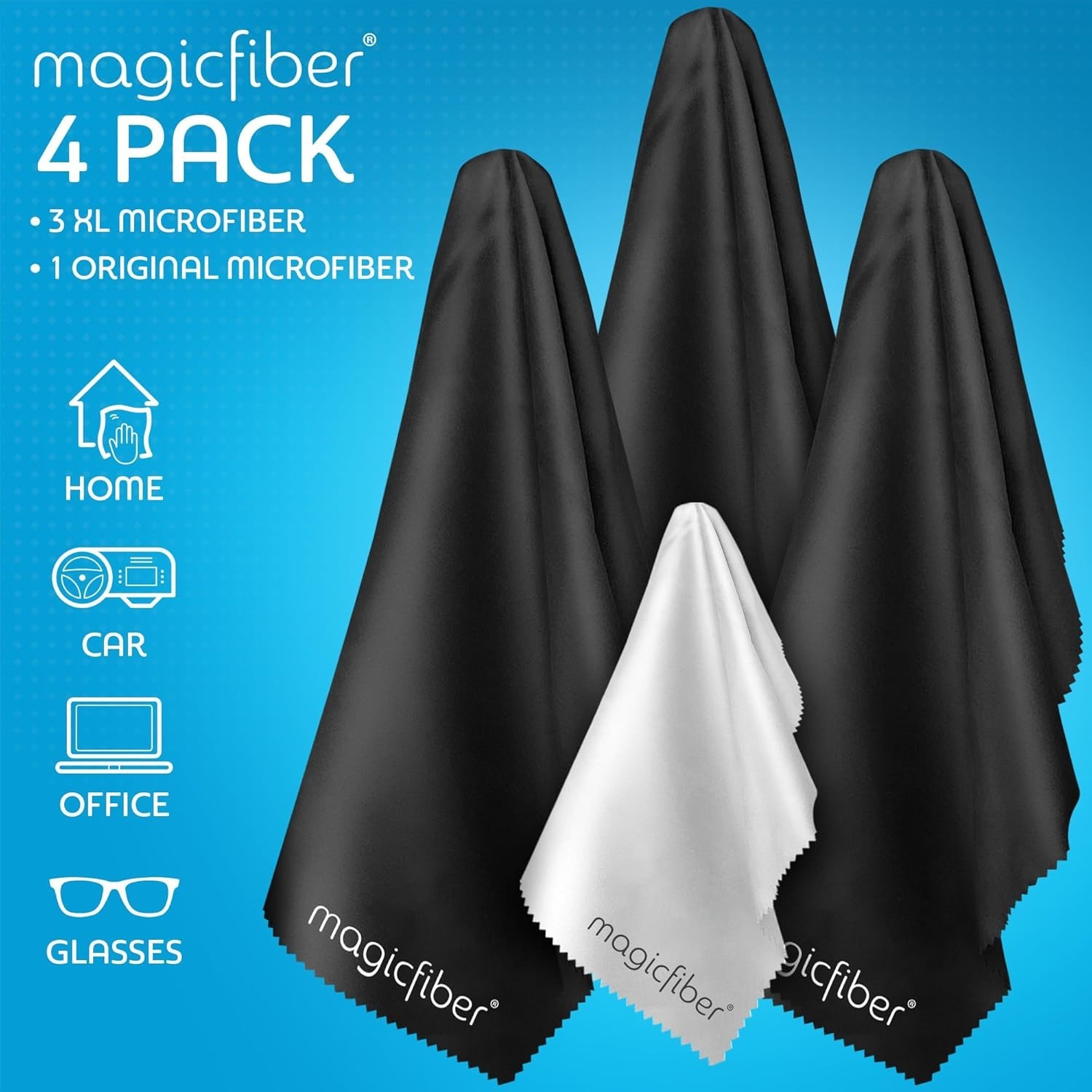 Microfiber Cleaning Cloth Set - Extra Large for Screens, TVs, and Glasses