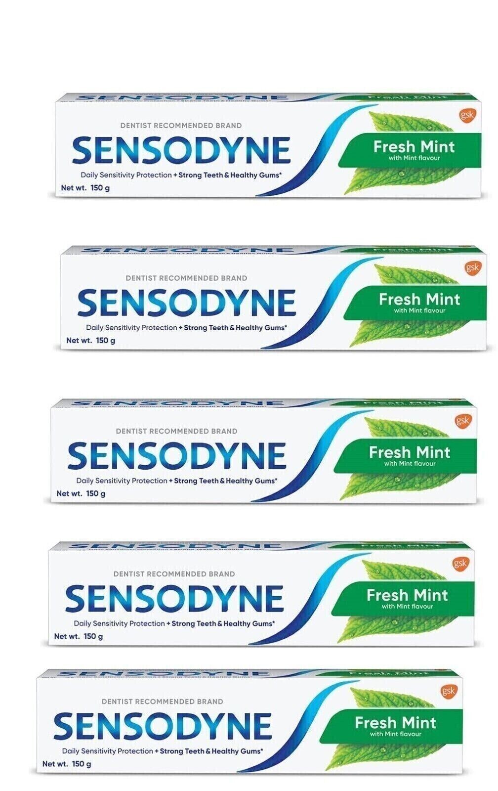 Sensodyne Toothpaste Fresh Mint daily sensitivity protection (5X150G) FREE SHIP