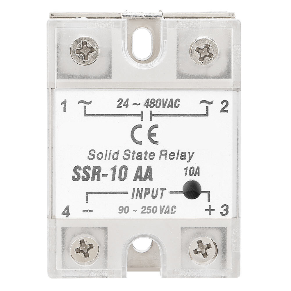 10A State Relay Module SSR AC-AC Input 90-250V AC Output 24-480V AC